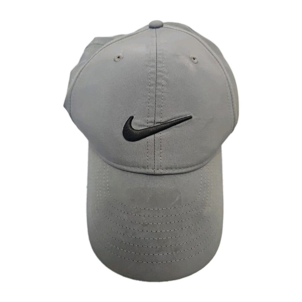 VINTAGE Nike Dri Fit Heritage 86 Charcoal Grey Embroidered Logo Hat Cap OSFM